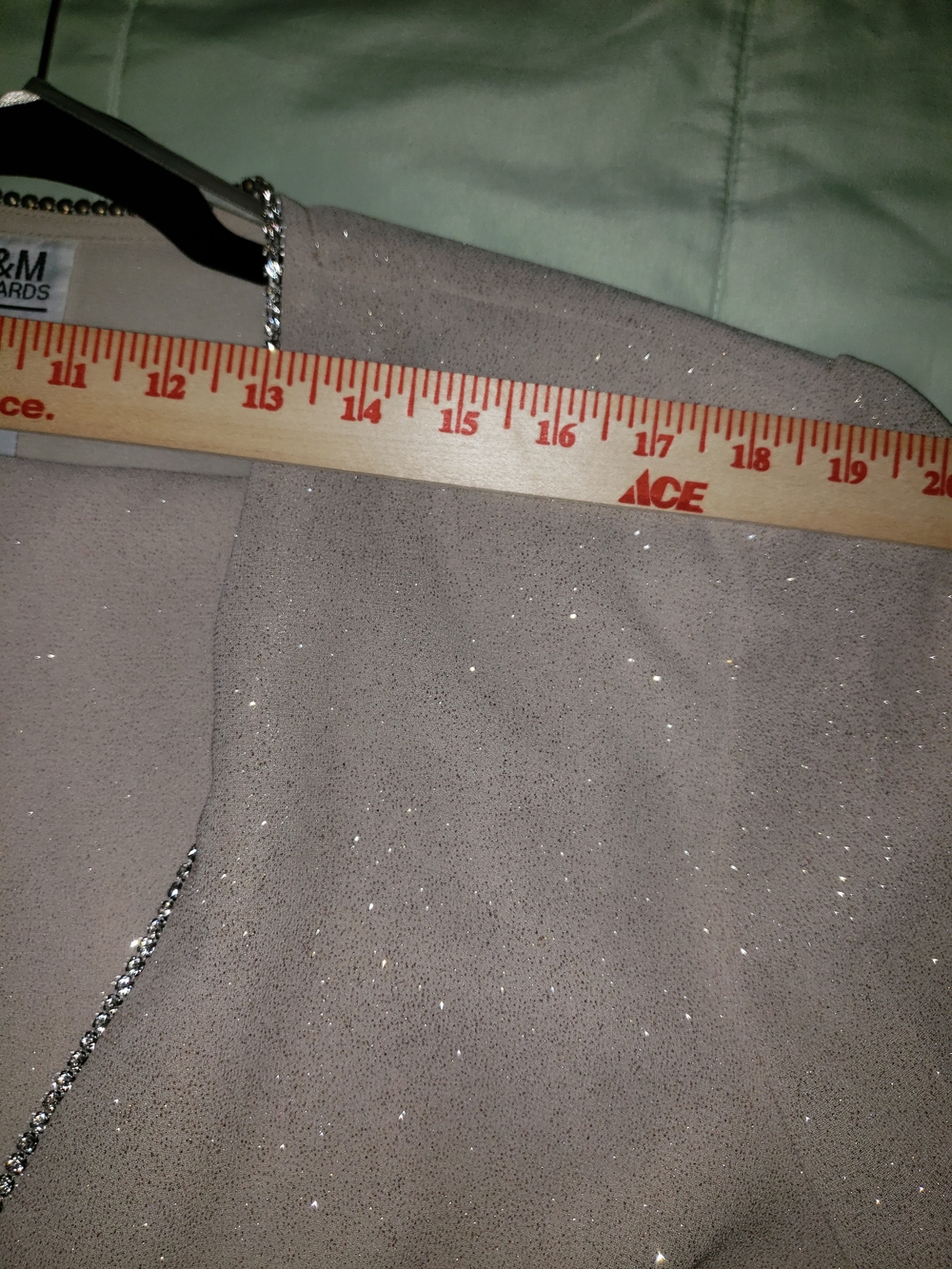 R&M Richards Taupe Sparkle Open-Front Jacket Pant Suit 22W - Picture 10 of 14